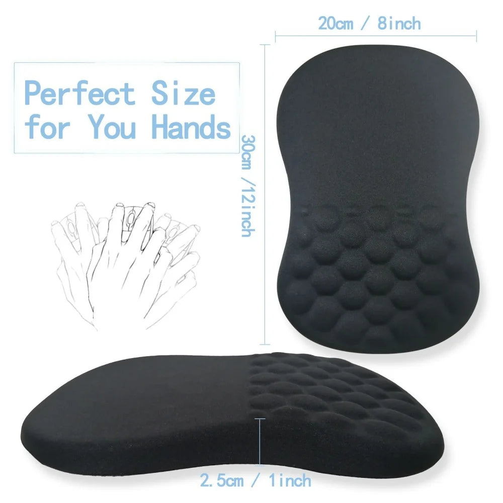 Alfombrilla ergonómica para ratón con soporte para la muñeca, espuma viscoelástica de alta elasticidad antideslizante, alfombrilla cómoda y duradera para PC/portátil, hogar y oficina