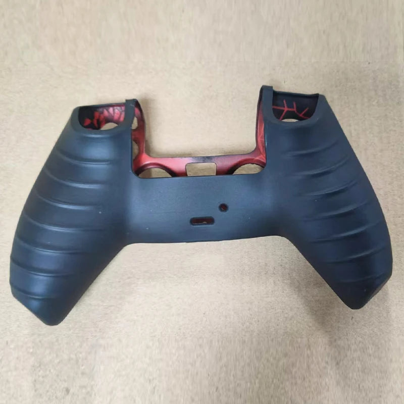 Carcasa de piel antideslizante para controlador de PS5, funda de silicona con empuñaduras de goma para pulgar y pegatina de almohadilla táctil para PS5