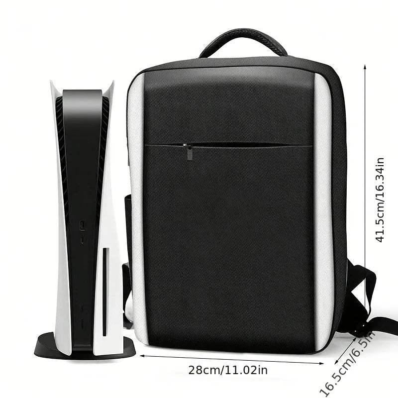 Mochila para Consola PS5, Estuche de Transporte con Protección Total, Bolsa de Viaje de Gran Capacidad para Almacenamiento de PS5, para Dos Controles