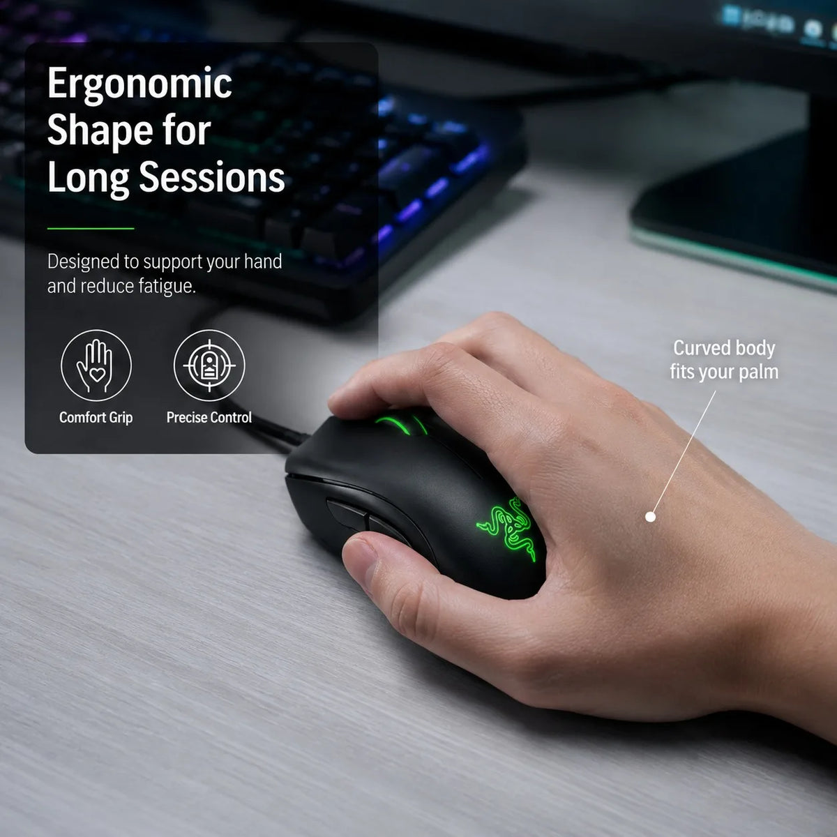Ratón para Juegos RAZER Purgatory Viper Edición Estándar, USB, Ergonómico, para Juegos LOL