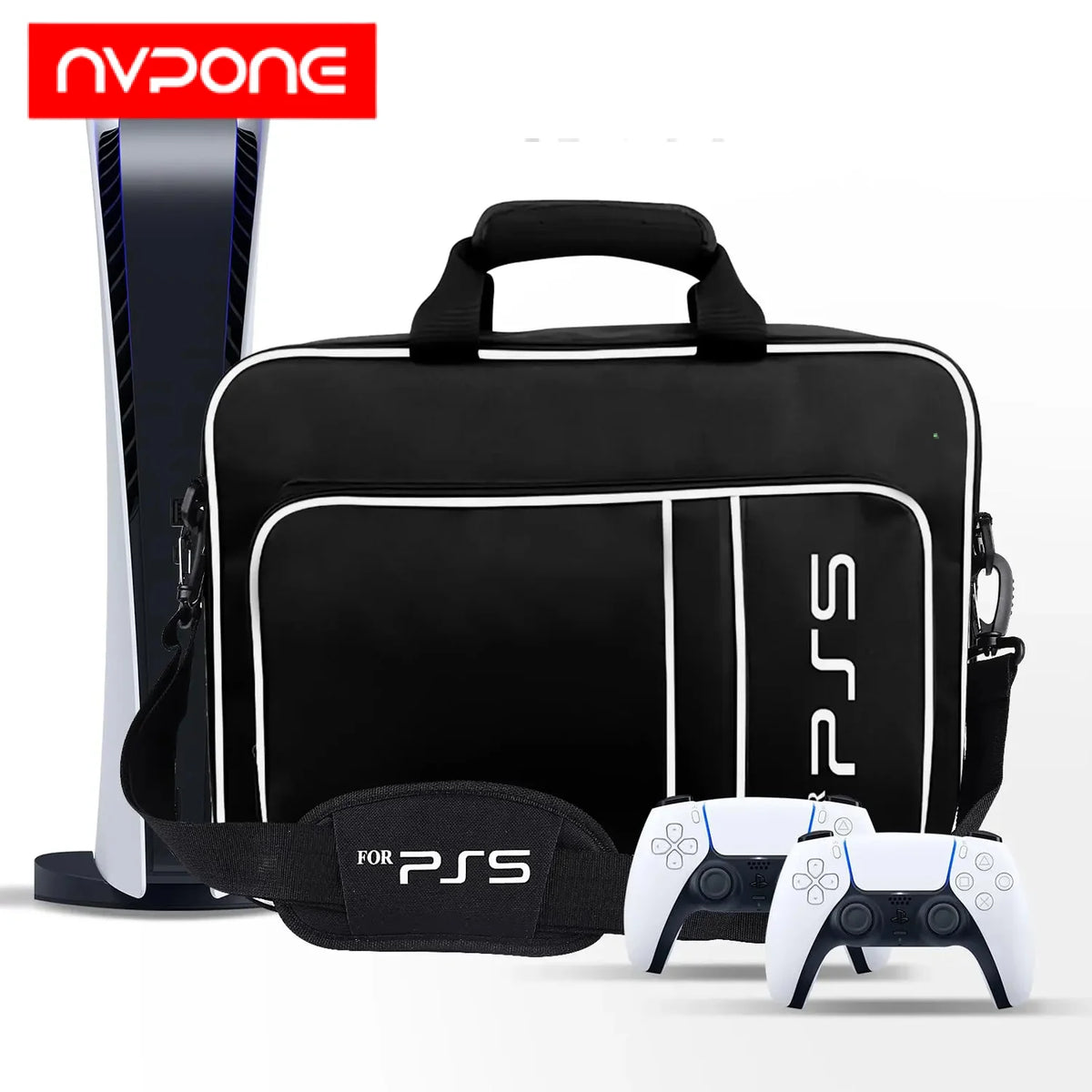 Estuche de viaje para consola de juegos PS5, funda protectora adecuada para la consola PS5 Edición Disc/Digital, controlador, tarjetas de juego y auriculares.