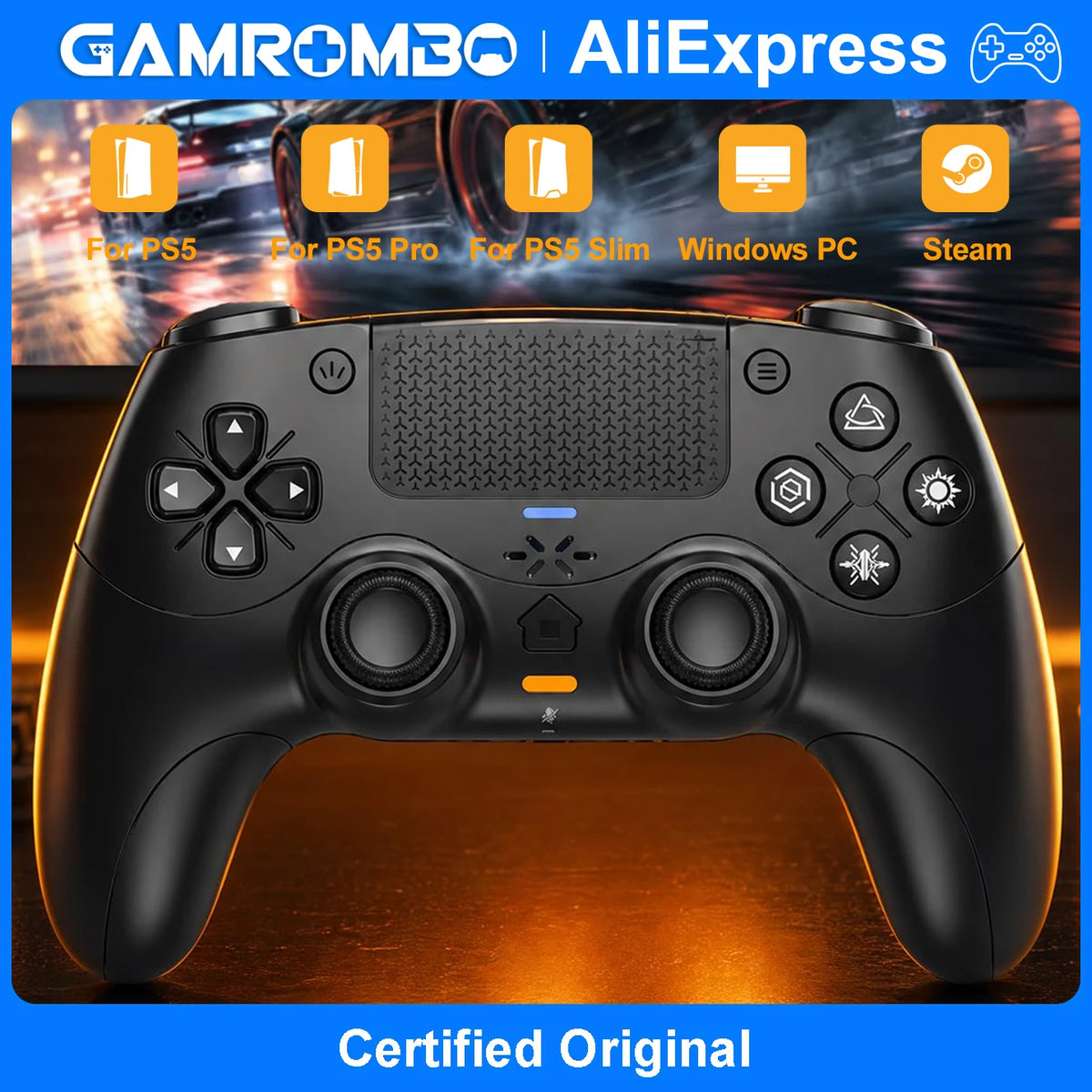 Mando para Playstation 5 PS5/PC, controlador inalámbrico con gatillos adaptativos, retroalimentación haptica, motor lineal de doble vibración, control de juego