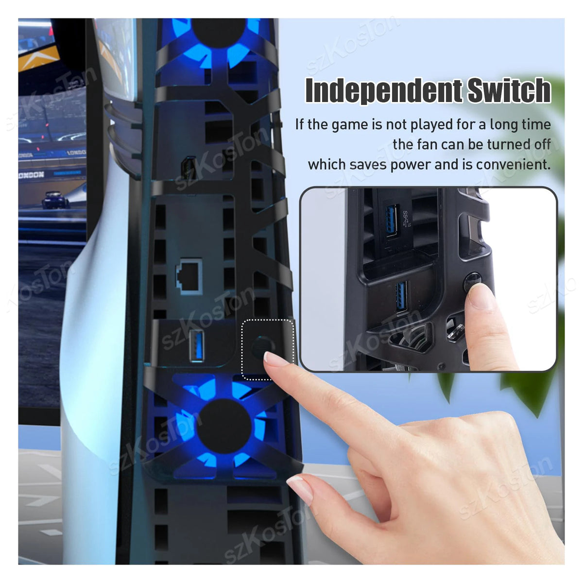 3 ventiladores de refrigeración de alta velocidad para consolas de juegos PS5 Pro con puerto USB y luz LED azul dinámica para accesorios de juegos Playstation 5 Pro
