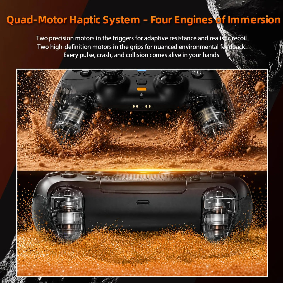 Mando para Playstation 5 PS5/PC, controlador inalámbrico con gatillos adaptativos, retroalimentación haptica, motor lineal de doble vibración, control de juego