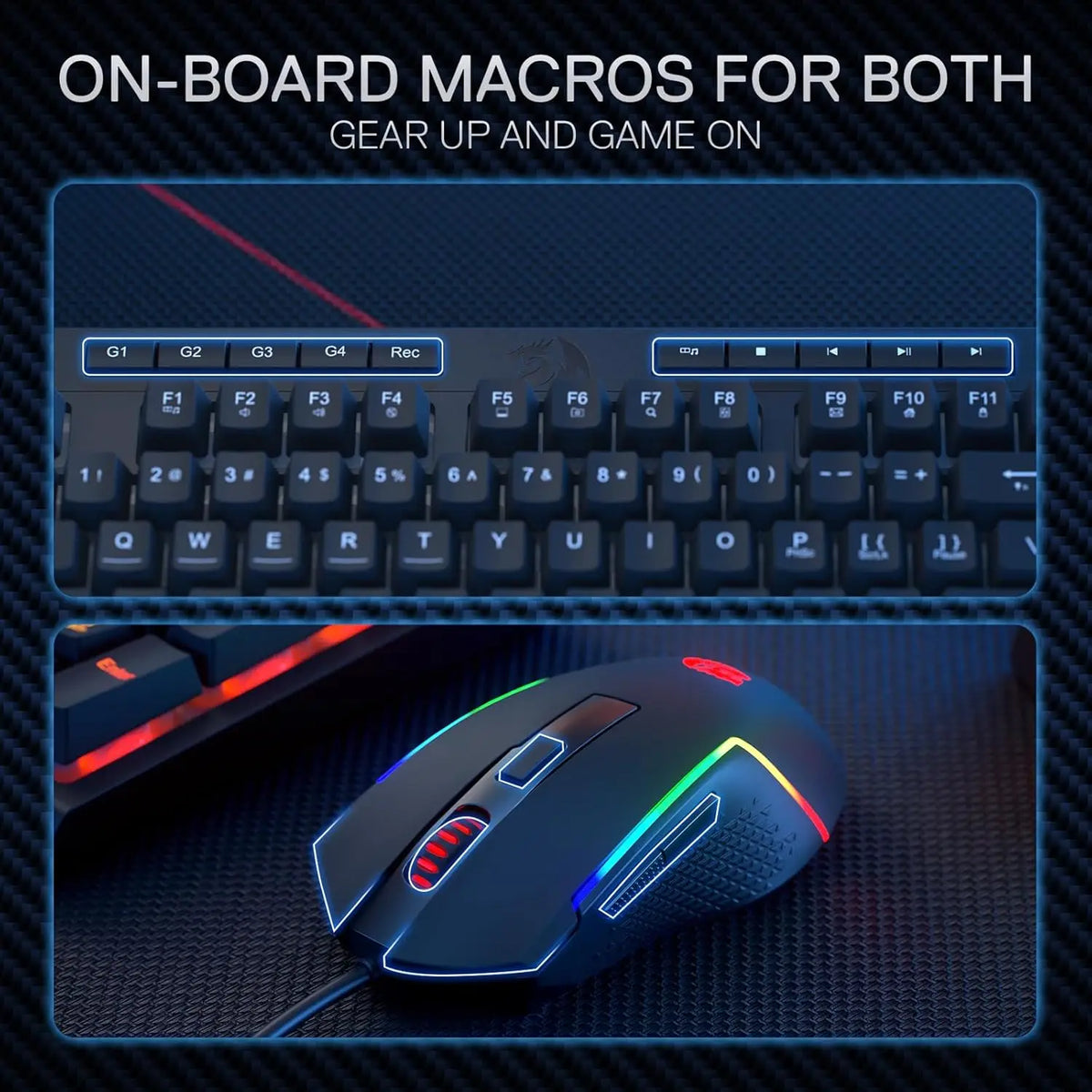 Combo de Teclado y Ratón para Juegos Redragon S141, Teclado RGB K515 con Cable, Ratón para Juegos M616 con Cable de 10000 DPI
