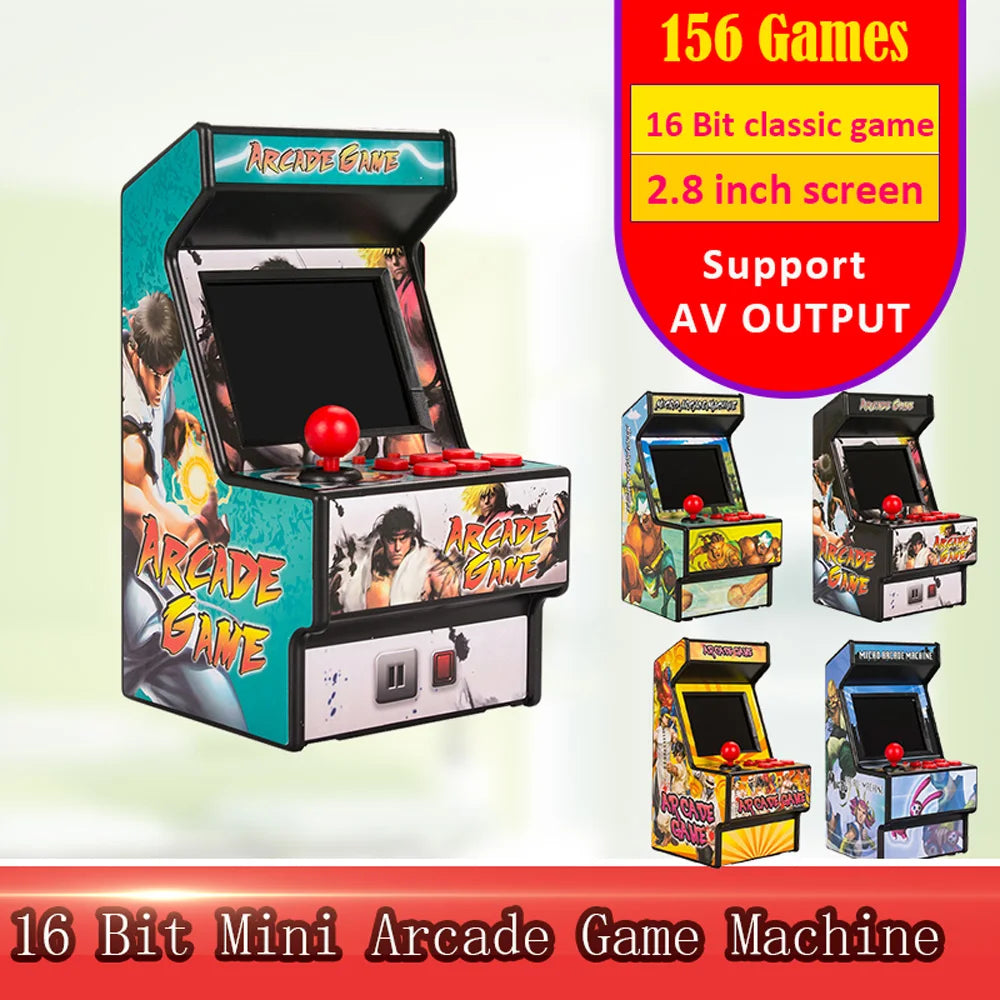 Mini Consola Arcade Portátil 16 bits – 156 Juegos Retro